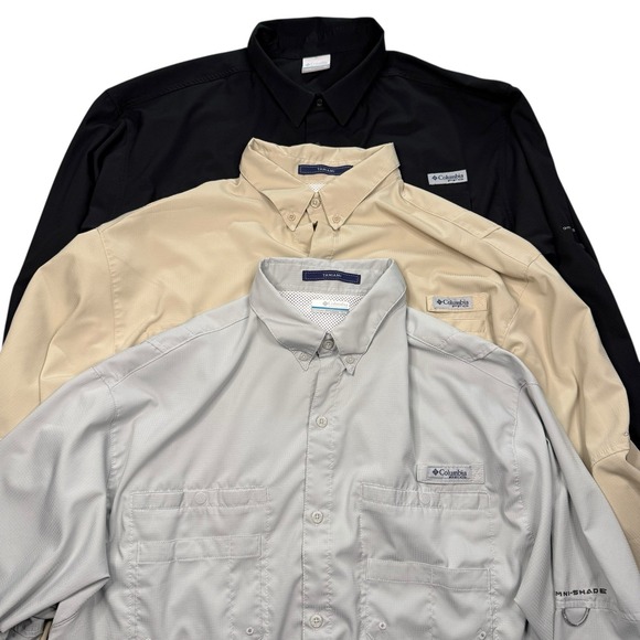 Columbia Tamiami Shirt XL PFG Fishing Button Down Performance Outdoor Lot Of 3